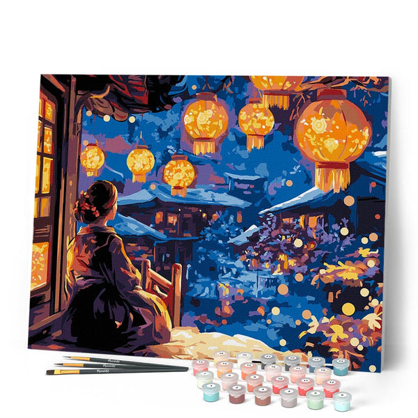Paint by numbers kit for adults Lantern Festival Night Figured'Art