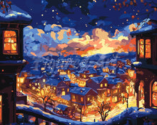 Load image into Gallery viewer, Paint by numbers kit for adults Glowing Winter Night Figured'Art