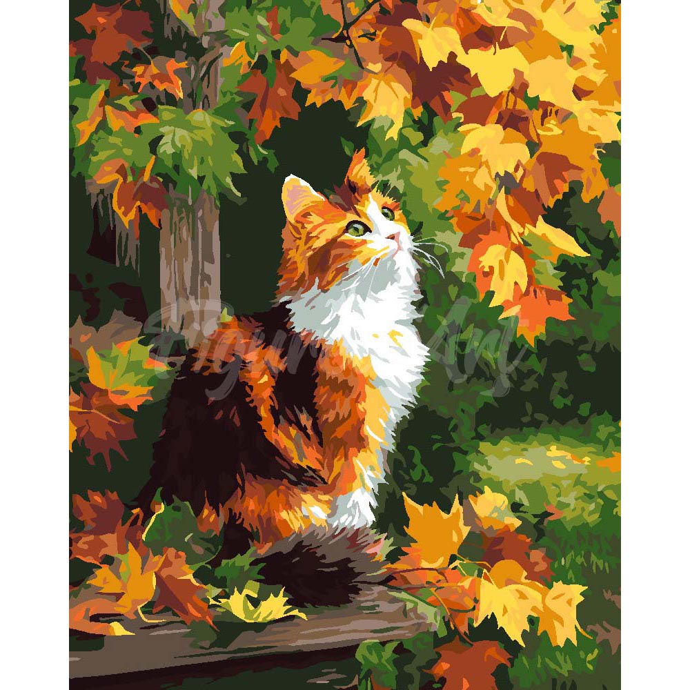 Calico Cat in Fall
