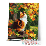 Paint by numbers kit for adults Calico Cat in Fall Figured'Art
