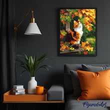 Load image into Gallery viewer, Calico Cat in Fall