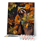 Paint by numbers kit Raccoon in Raincoat Figured'Art