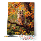 Paint by numbers kit Owl Among Golden Leaves Figured'Art