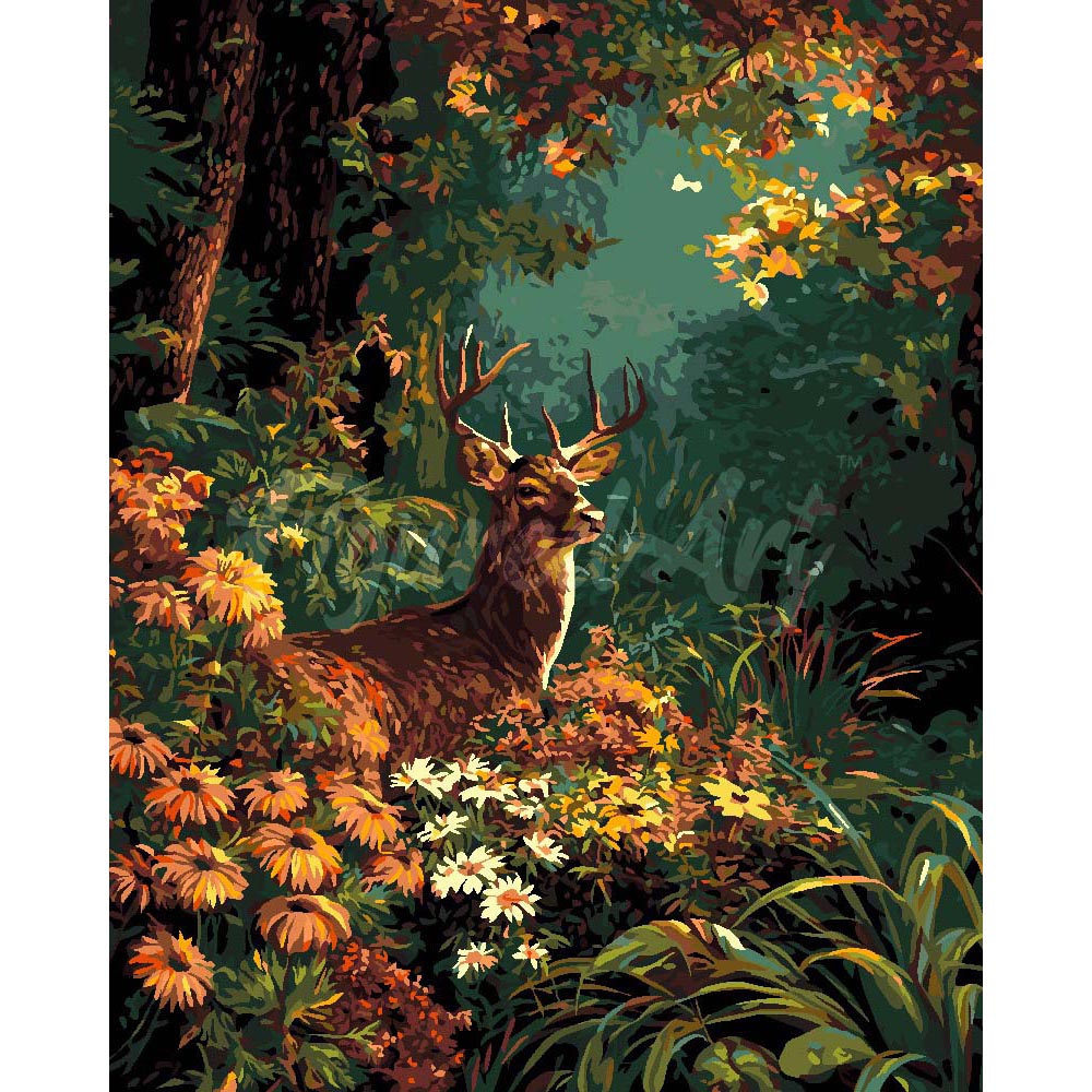 Deer Among Fall Blooms