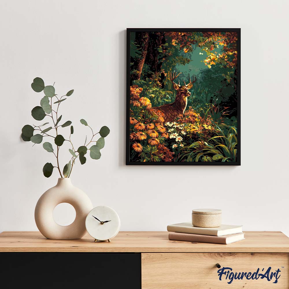 Deer Among Fall Blooms