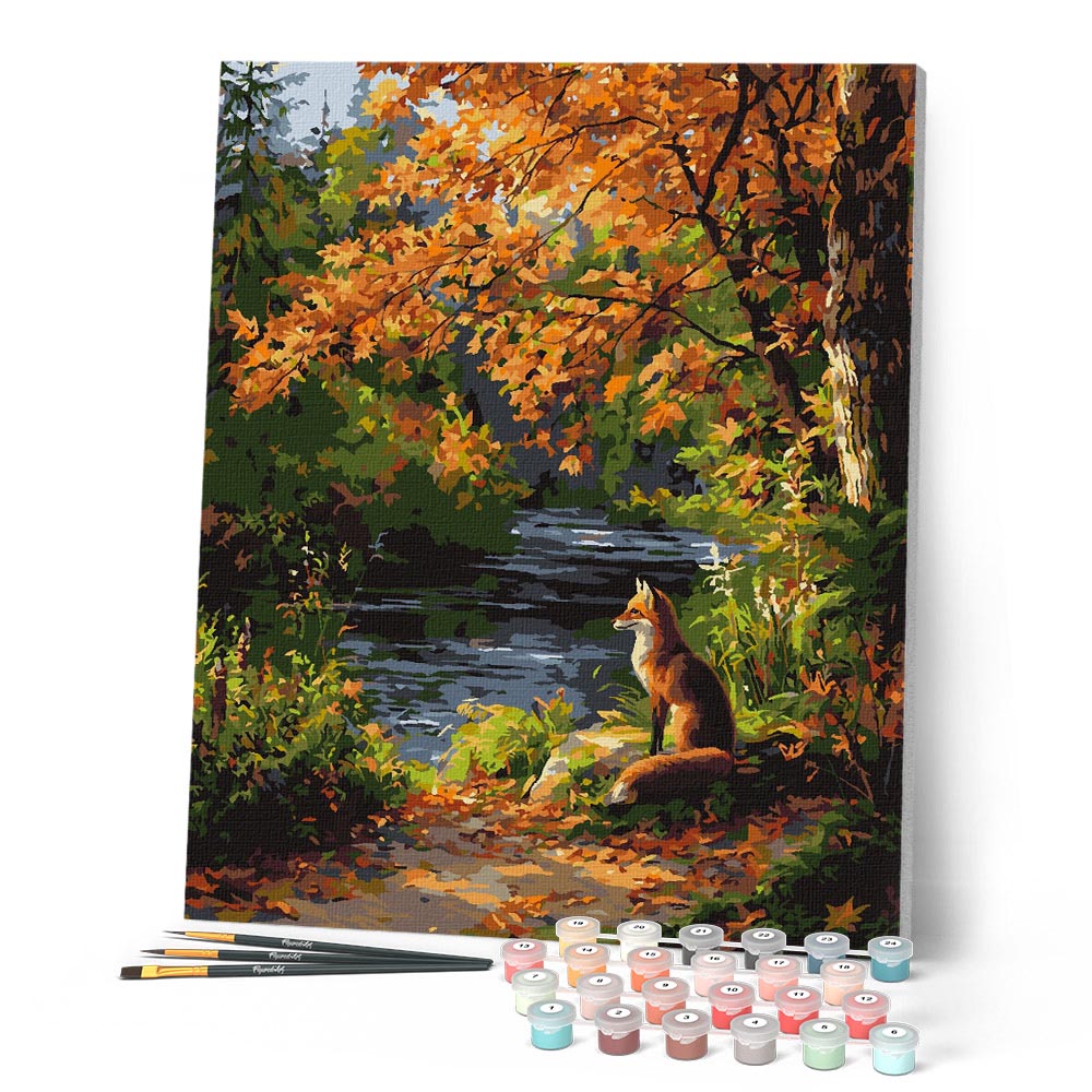 Paint by numbers kit Red Fox by River Figured'Art