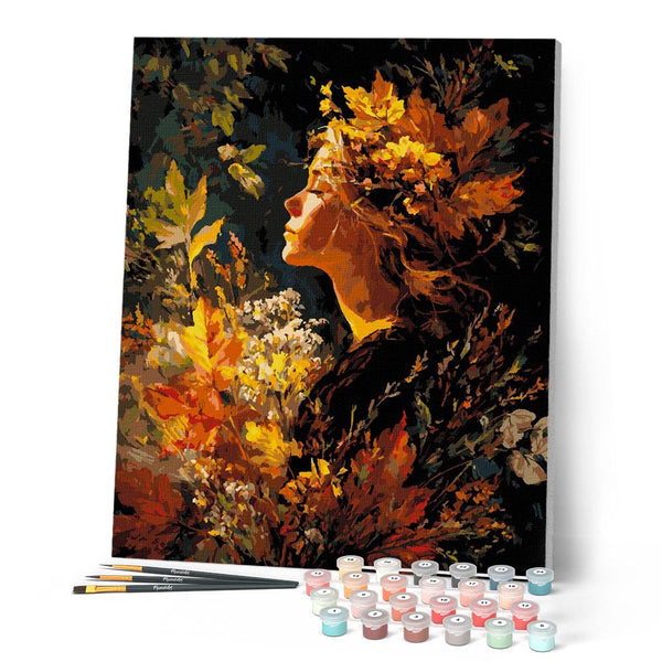 Paint by numbers kit Lady of Golden Foliage Figured'Art