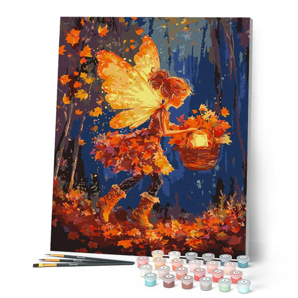 Paint by numbers kit The Leaf Collector Fairy Figured'Art
