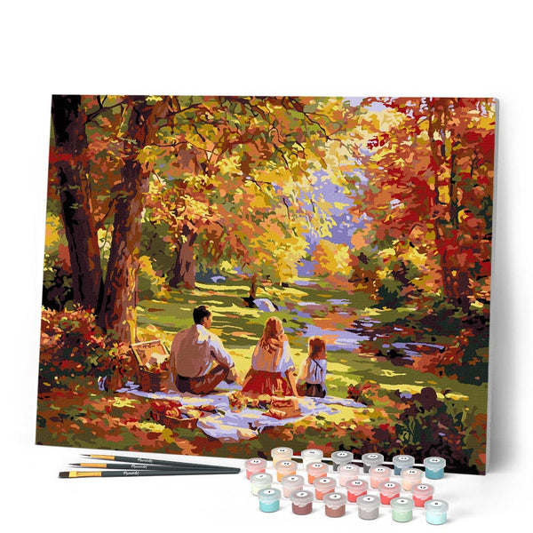 Paint by numbers kit Fall Family Picnic Figured'Art