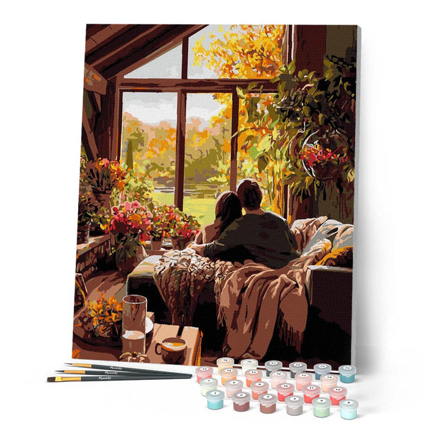 Paint by numbers kit Fall Morning Embrace Figured'Art