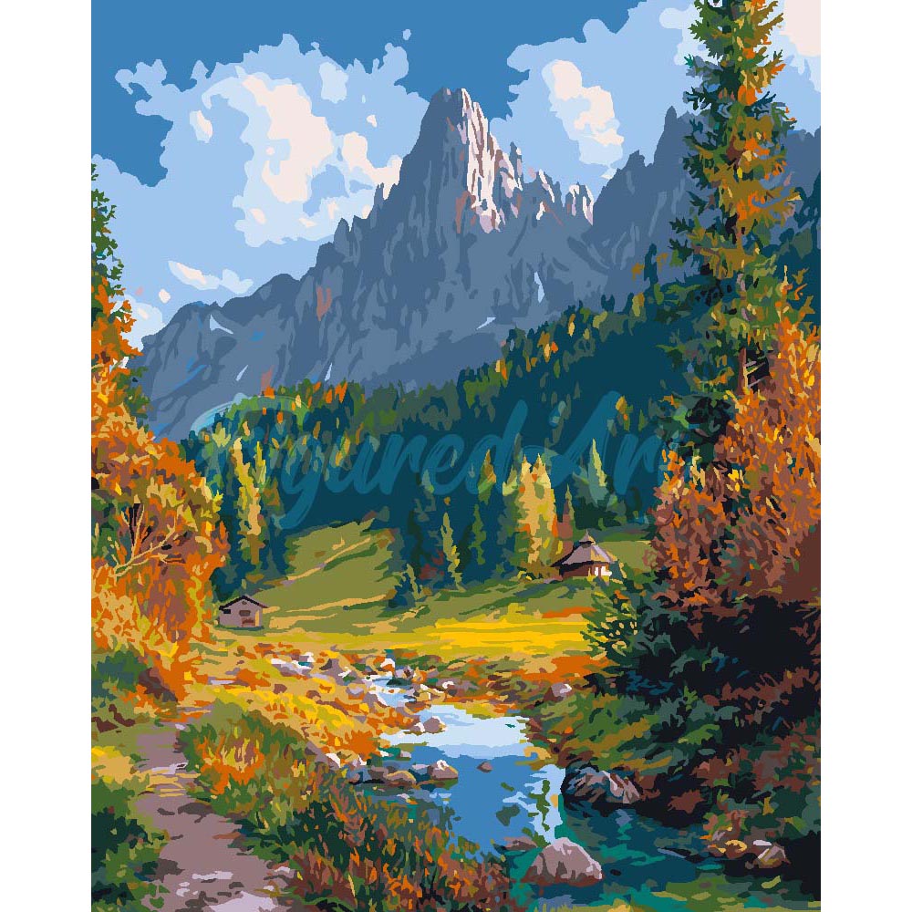 Fall Stream in Alps