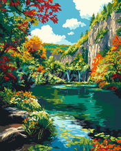 Load image into Gallery viewer, Paint by numbers kit Emerald Lake in Fall Figured'Art