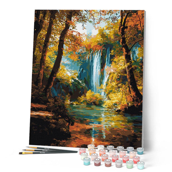 Paint by numbers kit Fall Cascade Figured'Art