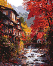 Load image into Gallery viewer, Paint by numbers kit Fall Village in Nikko Japan Figured'Art