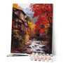 Paint by numbers kit Fall Village in Nikko Japan Figured'Art
