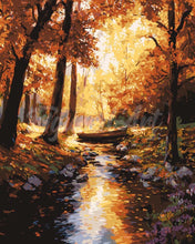 Load image into Gallery viewer, Paint by numbers kit Golden Fall Stream Figured'Art