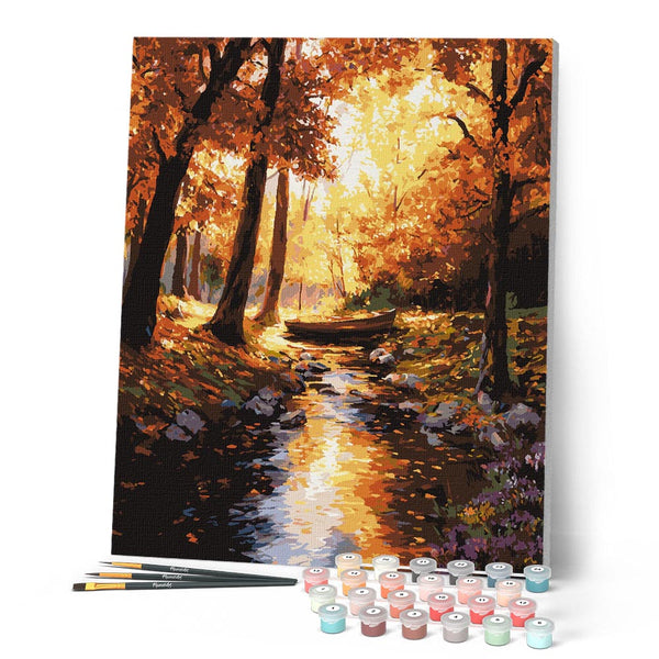 Paint by numbers kit Golden Fall Stream Figured'Art