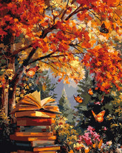 Load image into Gallery viewer, Paint by numbers kit Reading with Butterflies Figured'Art