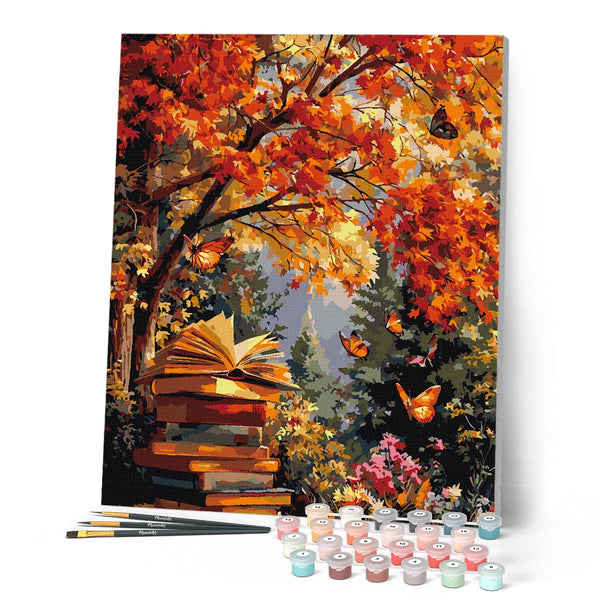 Paint by numbers kit Reading with Butterflies Figured'Art