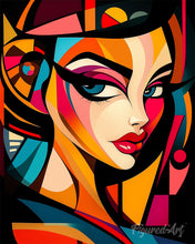 Load image into Gallery viewer, Paint by numbers kit Bold Abstract Glamour Face Figured'Art