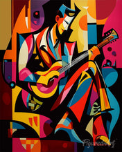Load image into Gallery viewer, Paint by numbers kit Bold Abstract Guitarist Figured'Art