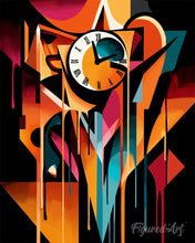 Load image into Gallery viewer, Paint by numbers kit Bold Abstract Melting Clock Figured'Art