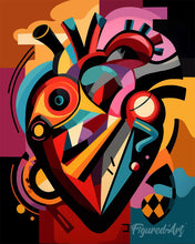 Load image into Gallery viewer, Paint by numbers kit Bold Abstract Heart Figured'Art