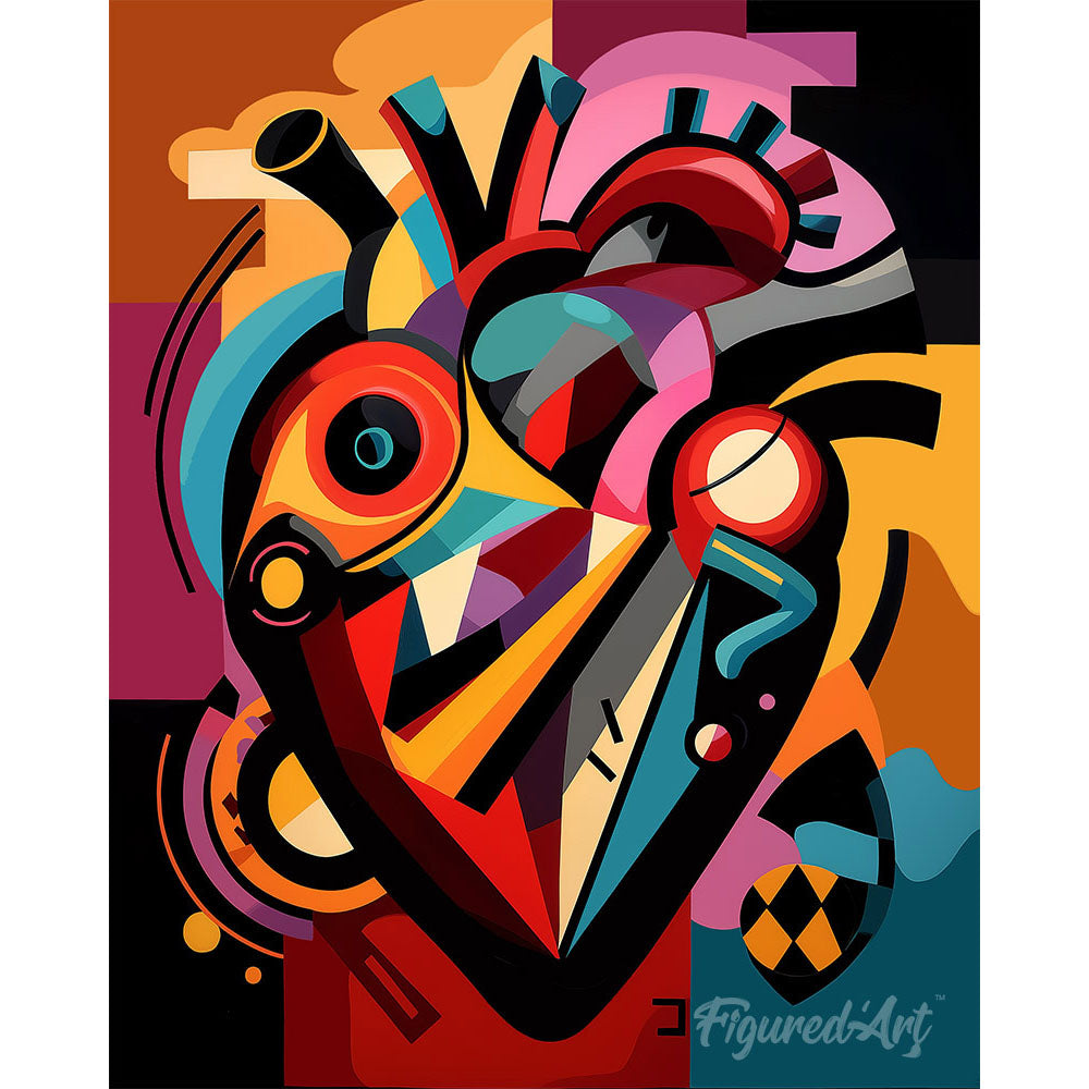 Paint by numbers kit Bold Abstract Heart Figured'Art