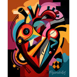 Paint by numbers kit Bold Abstract Heart Figured'Art