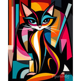 Paint by numbers kit Bold Abstract Cat Figured'Art