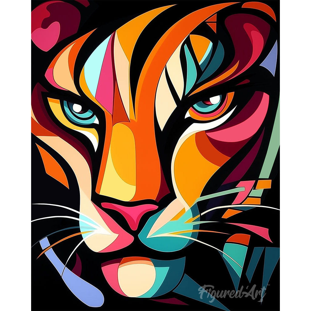 Paint by numbers kit Bold Abstract Tiger 1 Figured'Art