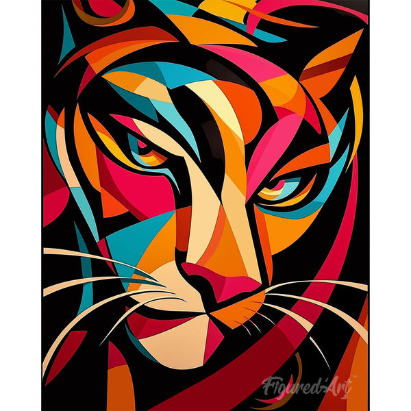 Paint by numbers kit Bold Abstract Tiger 2 Figured'Art