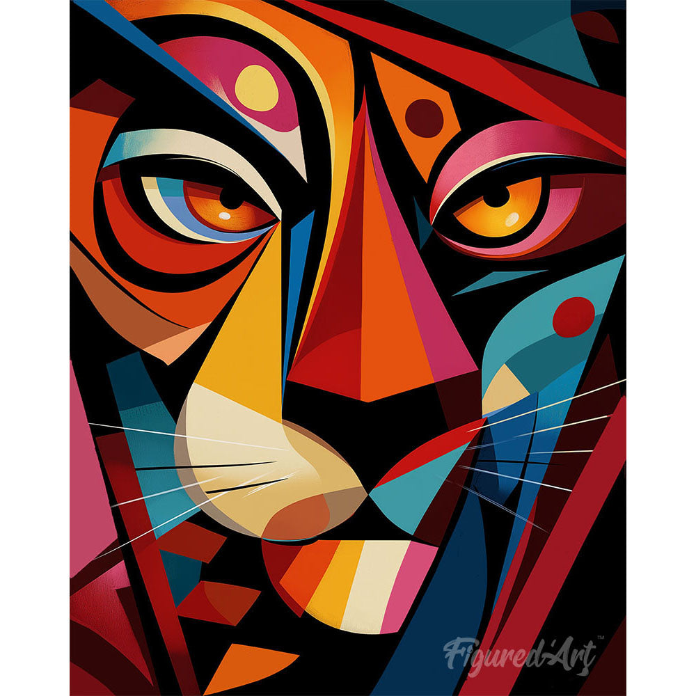 Paint by numbers kit Bold Abstract Tiger 3 Figured'Art