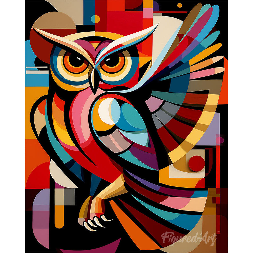 Paint by numbers kit Bold Abstract Night Owl Figured'Art