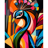 Paint by numbers kit Bold Abstract Peacock 1 Figured'Art