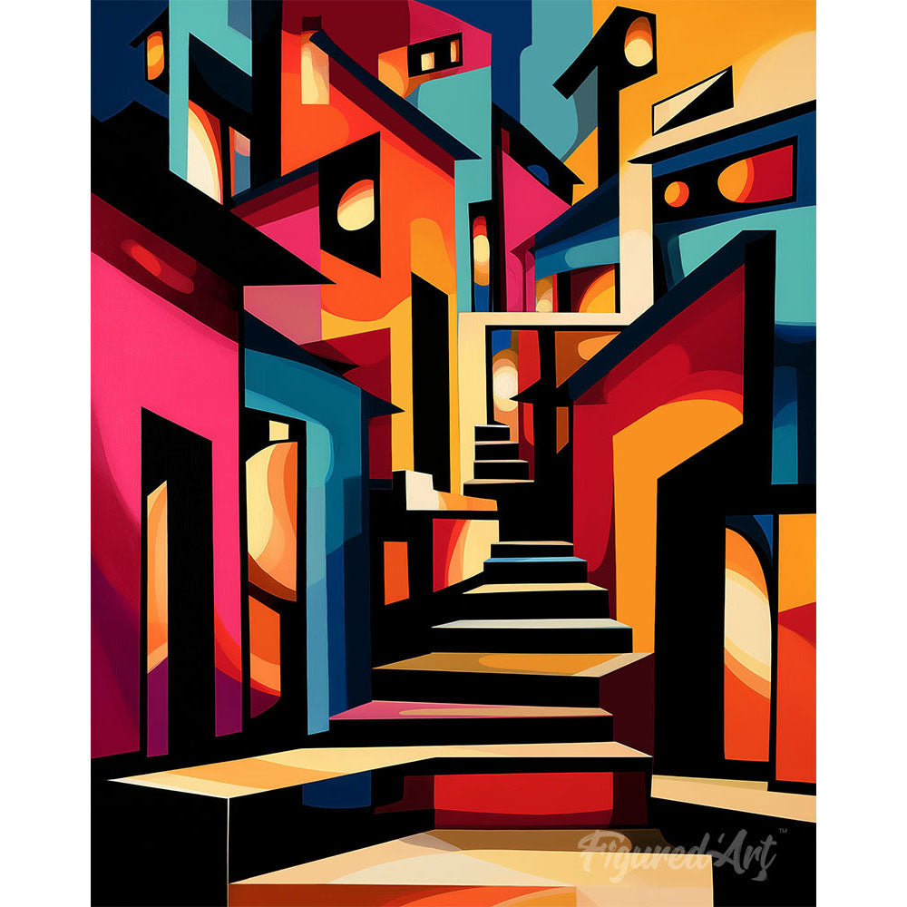 Paint by numbers kit Bold Abstract Alleyway Figured'Art