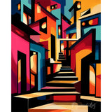 Paint by numbers kit Bold Abstract Alleyway Figured'Art