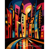 Paint by numbers kit Bold Abstract Skyscrapers Figured'Art