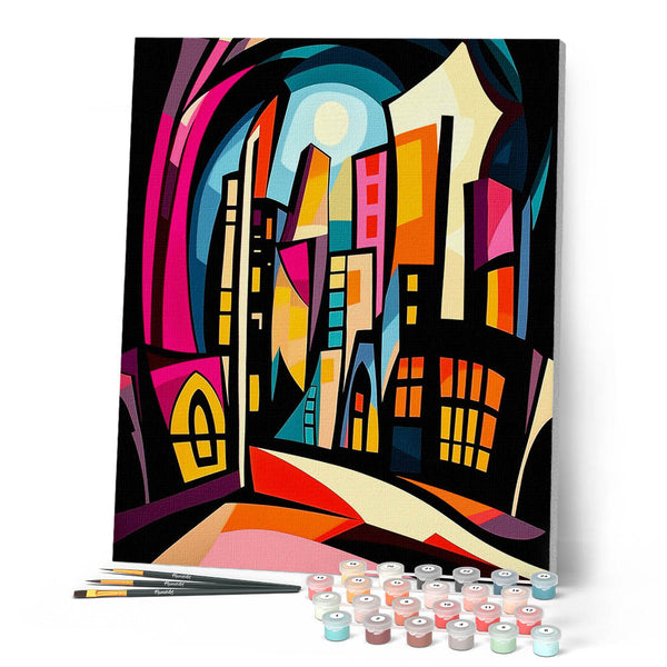 Bold Abstract Moonlit City