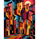 Paint by numbers kit Bold Abstract Buildings Figured'Art