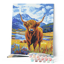 Load image into Gallery viewer, Highland Cow by the Lake