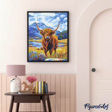 Load image into Gallery viewer, Highland Cow by the Lake