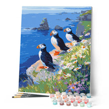 Load image into Gallery viewer, Puffin by the ocean cliffs