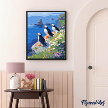 Load image into Gallery viewer, Puffin by the ocean cliffs