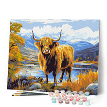 Load image into Gallery viewer, Highland Cow Golden Lakeside