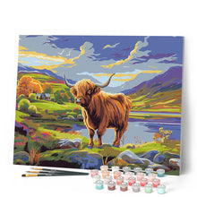 Load image into Gallery viewer, Highland Cow Painted Skies
