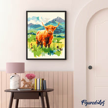 Load image into Gallery viewer, Highland Cow Pastel Valley