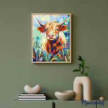 Load image into Gallery viewer, Highland Cow in Bloom