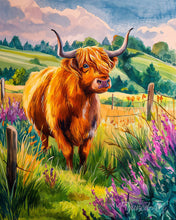 Load image into Gallery viewer, Paint by numbers kit Highland Cow Countryside Figured'Art