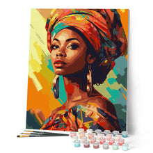 Load image into Gallery viewer, Woman with Colorful Headwrap